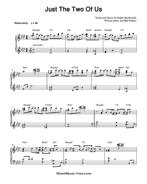 Just The Two Of Us Sheet Music Bill Withers PDF Free Download Piano Sheet Music by Bill Withers. Just The Two Of Us Piano Sheet Music Just The Two Of Us Music Notes Just The Two Of Us Music Score