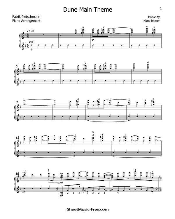 Dune Main Theme Sheet Music Hans Zimmer PDF Free Download Piano Sheet Music by Hans Zimmer. Dune Main Theme Piano Sheet Music Dune Main Theme Music Notes Dune Main Theme Music Score