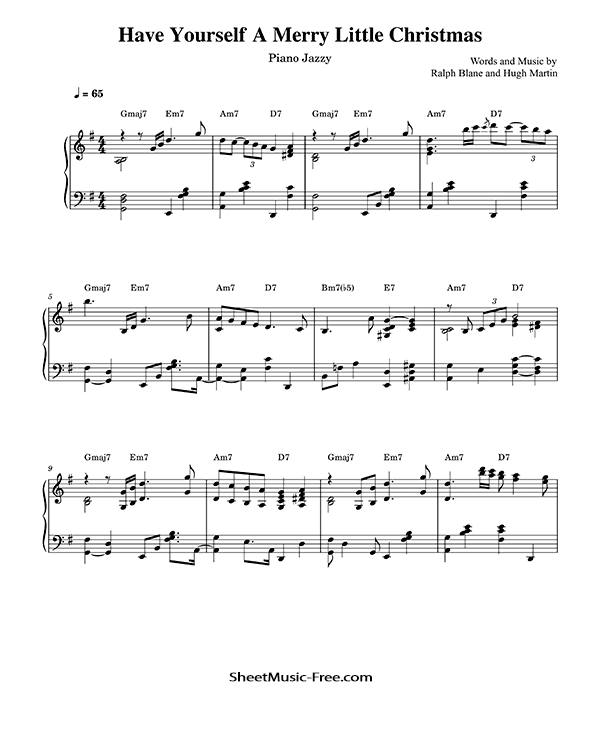 Have Yourself A Merry Little Christmas Piano Sheet Music Christmas PDF Free Download Piano Sheet Music