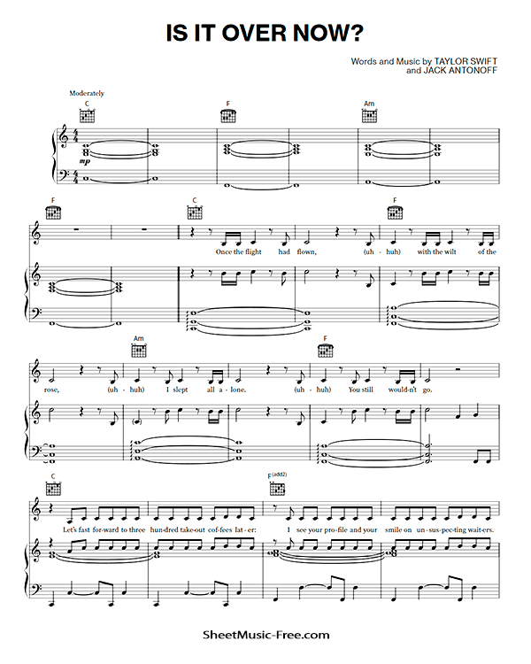 Is It Over Now Sheet Music Taylor Swift PDF Free Download Piano Sheet Music by Taylor Swift. Is It Over Now Piano Sheet Music Is It Over Now Music Notes Is It Over Now Music Score