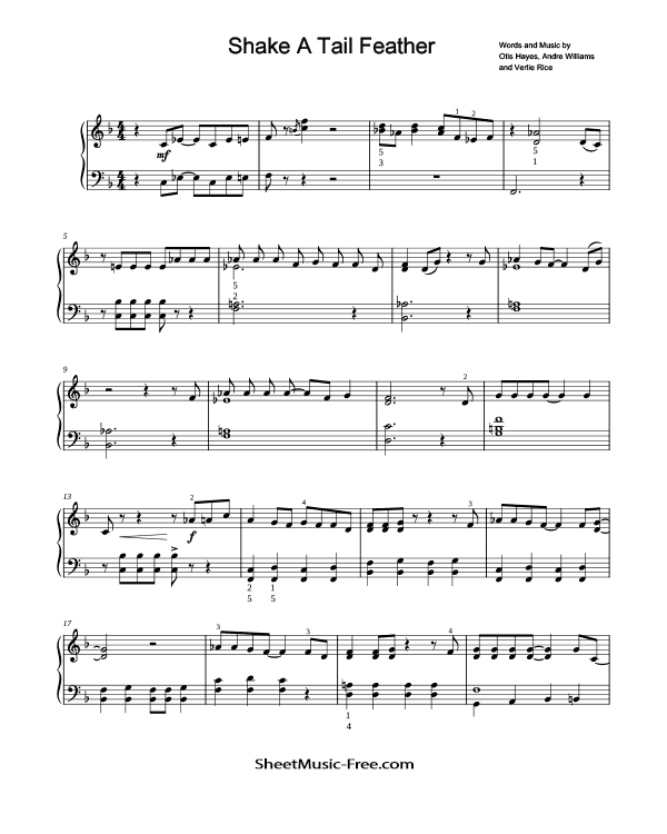 Shake A Tail Feather Sheet Music The Blues Brothers and Ray Charles PDF Free Download Piano Sheet Music by The Blues Brothers and Ray Charles. Shake A Tail Feather Piano Sheet Music Shake A Tail Feather Music Notes Shake A Tail Feather Music Score