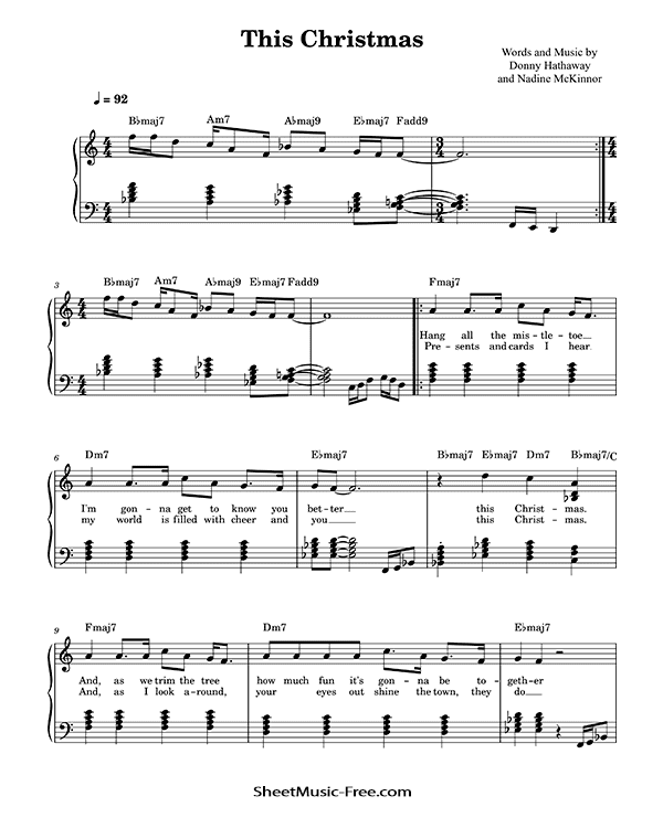 This Christmas Sheet Music Donny Hathaway PDF Free Download Piano Sheet Music by Donny Hathaway. This Christmas Piano Sheet Music This Christmas Music Notes This Christmas Music Score