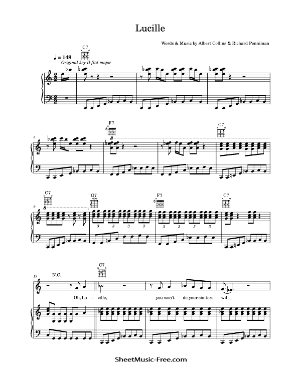 Lucille Sheet Music Little Richard PDF Free Download Piano Sheet Music by Little Richard. Lucille Piano Sheet Music Lucille Music Notes Lucille Music Score