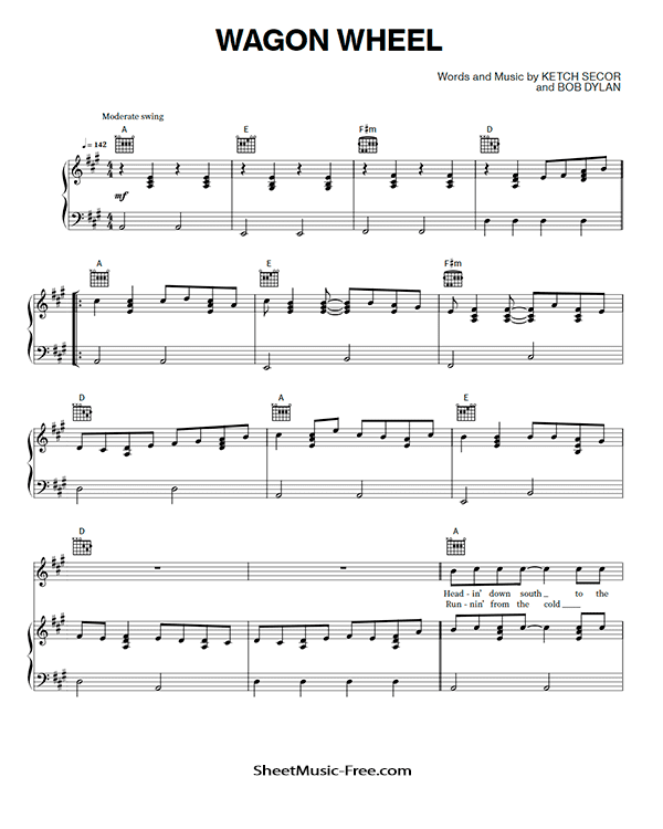 Wagon Wheel Sheet Music Darius Rucker PDF Free Download Piano Sheet Music by Darius Rucker. Wagon Wheel Piano Sheet Music Wagon Wheel Music Notes Wagon Wheel Music Score