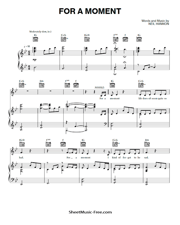 For a Moment Sheet Music Wonka PDF Free Download Piano Sheet Music by Wonka.