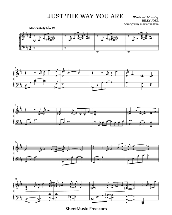 Just the Way You Are Piano Sheet Billy Joel PDF Free Download Piano Sheet Music by Billy Joel. Just the Way You Are Piano Sheet Music Just the Way You Are Music Notes Just the Way You Are Music Score