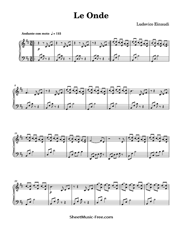 Le Onde Sheet Music Ludovico Einaudi PDF Free Download Piano Sheet Music by Ludovico Einaudi. Le Onde Piano Sheet Music Le Onde Music Notes Le Onde Music Score