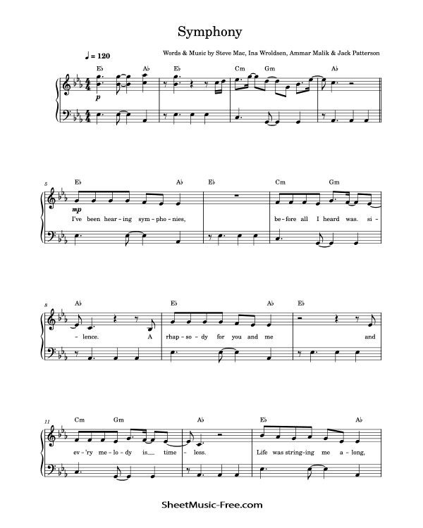 Symphony Piano Sheet Music Clean Bandit PDF Free Download Piano Sheet Music by Clean Bandit. Symphony Piano Sheet Music Symphony Music Notes Symphony Music Score