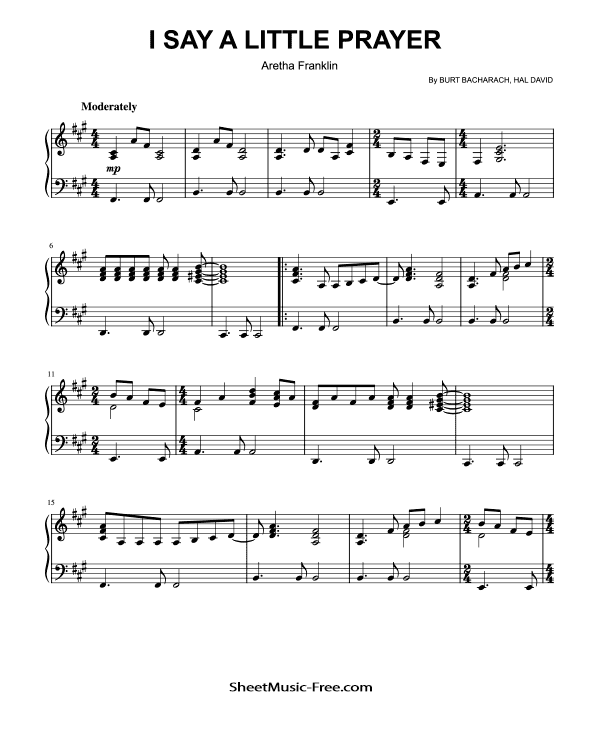 I Say A Little Prayer Piano Sheet Music Aretha Franklin PDF Free Download Piano Sheet Music by Aretha Franklin. I Say A Little Prayer Piano Sheet Music I Say A Little Prayer Music Notes I Say A Little Prayer Music Score