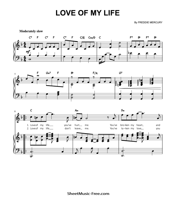 Love Of My Life Piano Sheet Music Queen PDF Free Download Piano Sheet Music by Queen. Love Of My Life Piano Sheet Music Love Of My Life Music Notes Love Of My Life Music Score