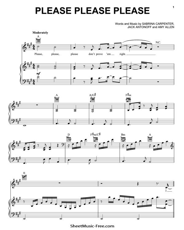 Please Please Please Sheet Music Sabrina Carpenter PDF Free Download Piano Sheet Music by Sabrina Carpenter. Please Please Please Piano Sheet Music Please Please Please Music Notes Please Please Please Music Score