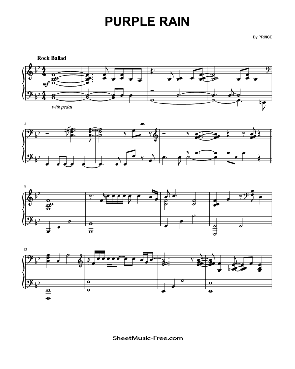 Purple Rain Piano Sheet Music Prince PDF Free Download Piano Sheet Music by Prince. Purple Rain Piano Sheet Music Purple Rain Music Notes Purple Rain Music Score