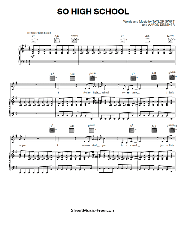 So High School Sheet Music Taylor Swift PDF Free Download Piano Sheet Music by Taylor Swift. So High School Piano Sheet Music So High School Music Notes So High School Music Score