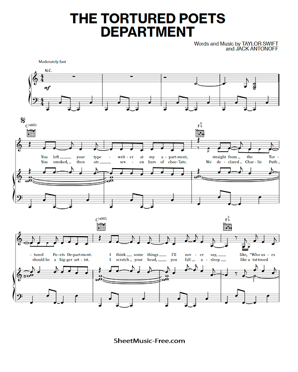 The Tortured Poets Department Sheet Music Taylor Swift PDF Free Download Piano Sheet Music by Taylor Swift. The Tortured Poets Department Piano Sheet Music The Tortured Poets Department Music Notes The Tortured Poets Department Music Score