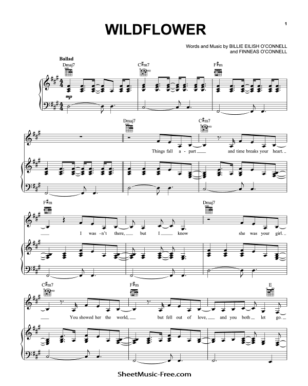 WILDFLOWER Sheet Music Billie Eilish PDF Free Download Piano Sheet Music by Billie Eilish. WILDFLOWER Piano Sheet Music WILDFLOWER Music Notes WILDFLOWER Music Score