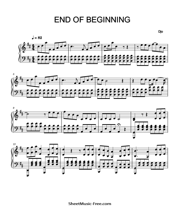 End Of Beginning Piano Sheet Music Djo PDF Free Download Piano Sheet Music by Djo. End Of Beginning Piano Sheet Music End Of Beginning Music Notes End Of Beginning Music Score