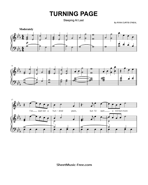 Turning Page Piano Sheet Music Sleeping At Last