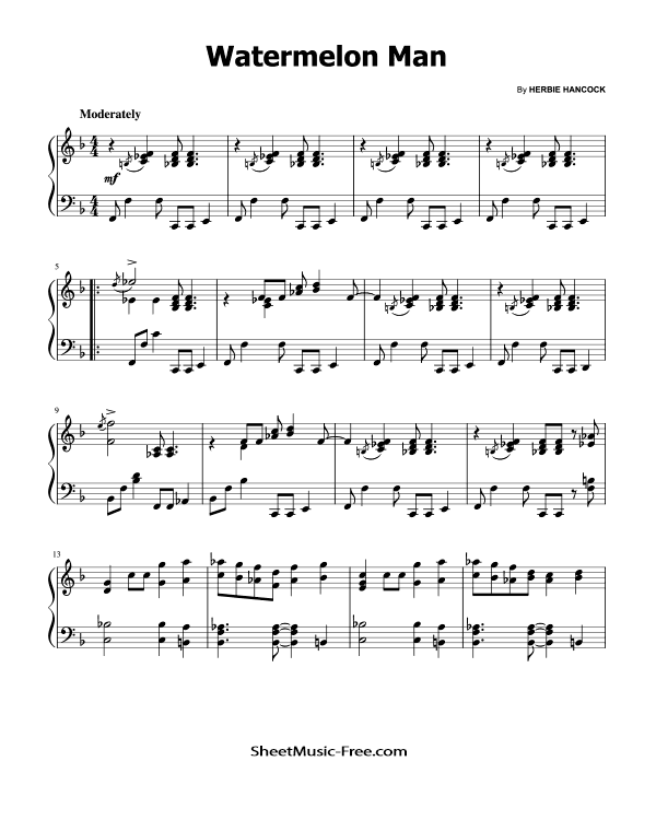 Watermelon Man Piano Sheet Music Herbie Hancock