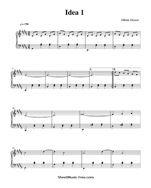 Idea 1 Piano Sheet Music Gibran Alcocer